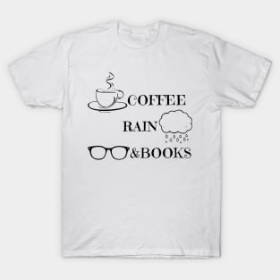 Coffee Rain and Books T-Shirt